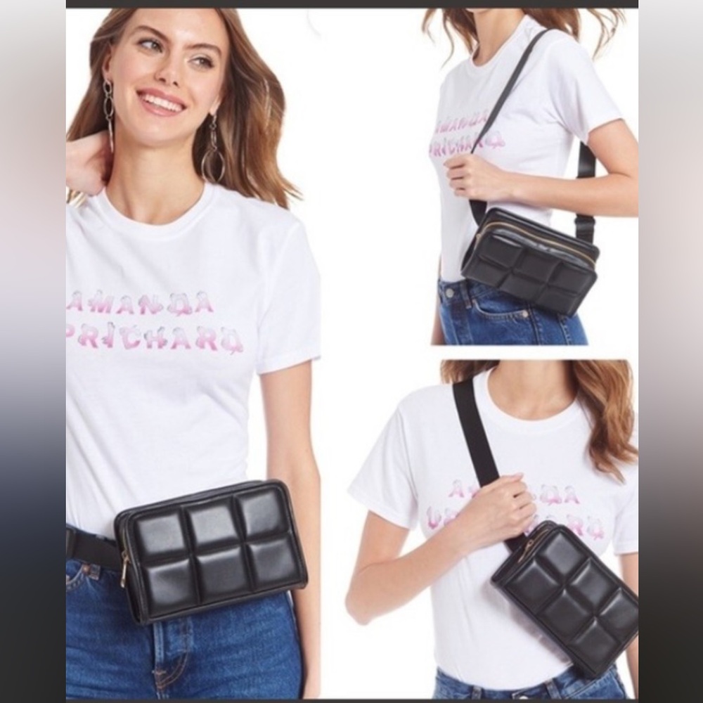 Amanda Uprichard Black Quilted Belt Bag